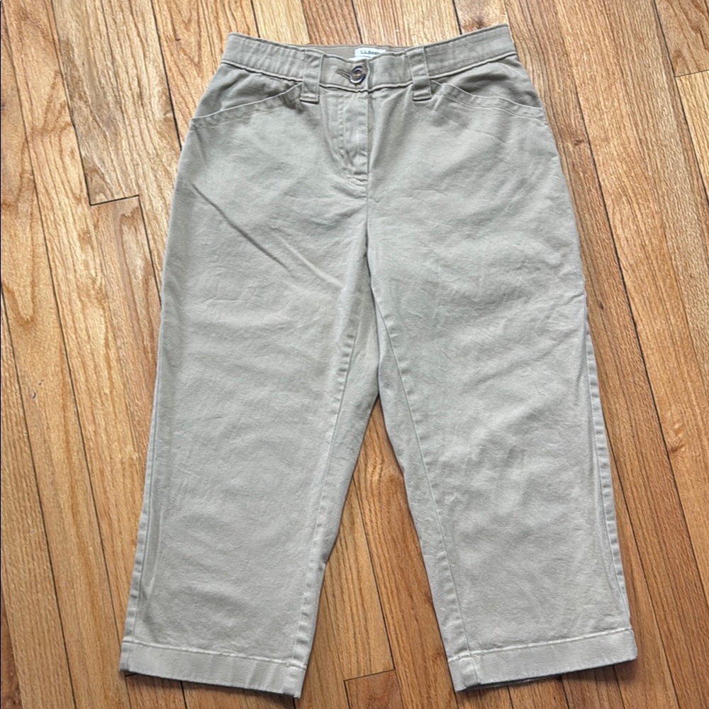 L.L. Bean Capris Women's Classic Fit Tan Capris Petite 4